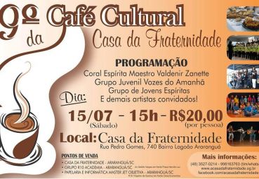 Café Cultural da Casa da Fraternidade na sede da entidade, no bairro Lagoão