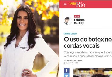 Jéssica Coelho fala sobre botox em matéria na Veja Rio