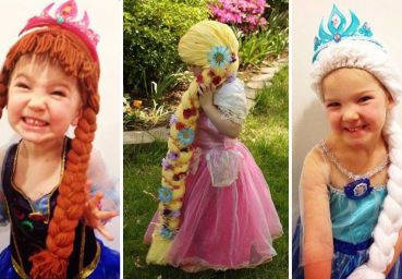 Perucas de princesas para crianças com câncer