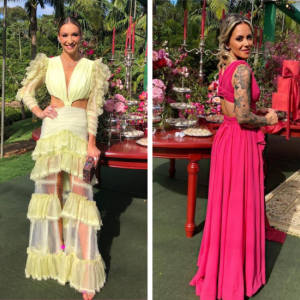 Fashion Colors: looks destaques no casamento de Caroline e Gustavo